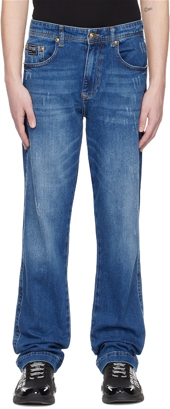 Photo: Versace Jeans Couture Indigo Distressed Jeans