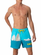 MC2 Saint Barth Man Mid-length Gustavia Swim-shorts With Capri Placed Print