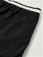 Rhude - Straight-Leg Mid-Length Logo-Print Striped Swim Shorts - Black