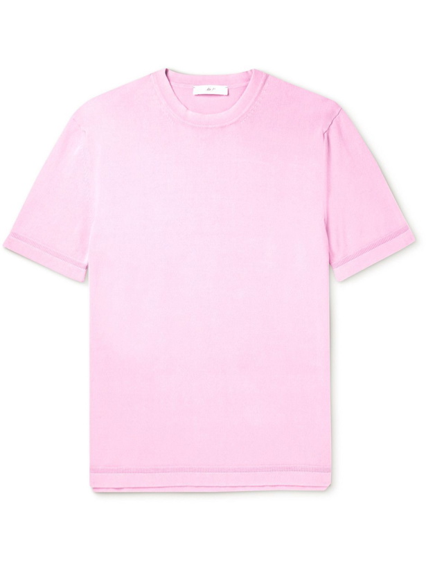 Photo: Mr P. - Slim-Fit Knitted Organic Cotton T-Shirt - Pink
