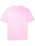 Mr P. - Slim-Fit Knitted Organic Cotton T-Shirt - Pink