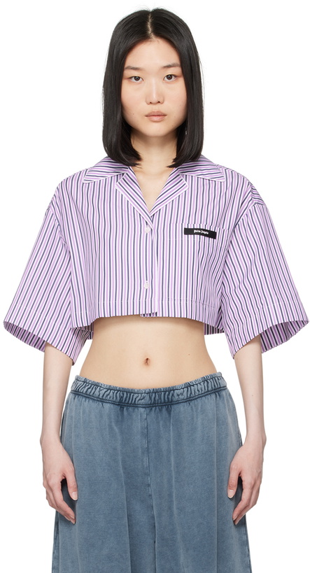 Photo: Palm Angels Purple & White Striped Shirt