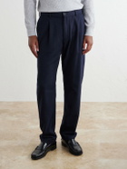 Hartford - Straight-Leg Wool-Blend Trousers - Blue