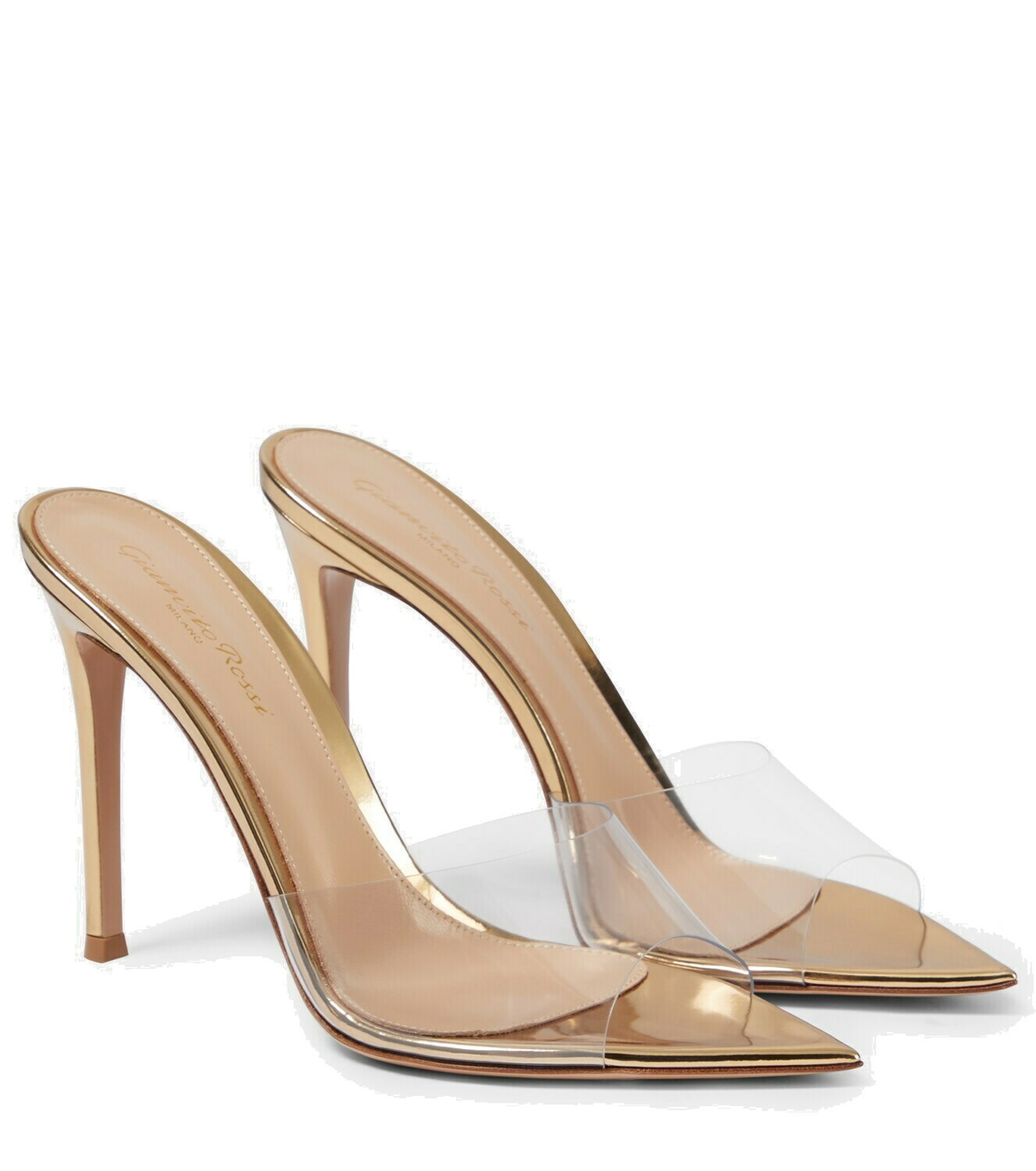 Gianvito Rossi Elle 105 PVC and leather mules Gianvito Rossi