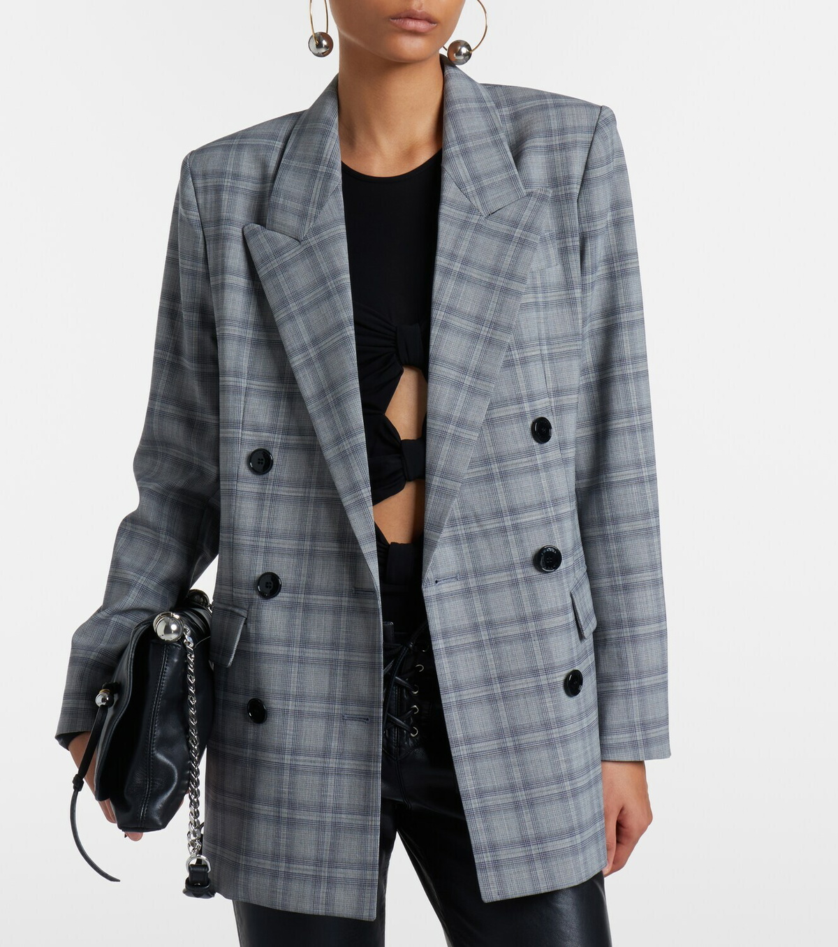 Isabel Marant Jevima Prince of Wales check wool-blend jacket