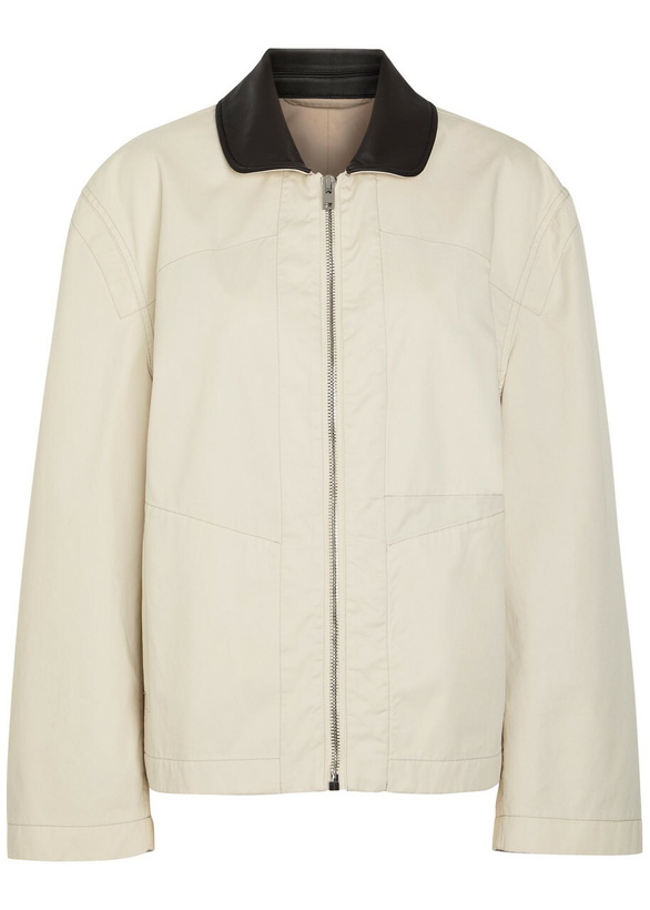 Photo: Lemaire Leather Collar Cotton Jacket Ivory