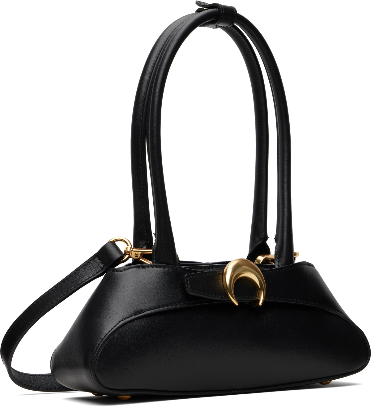 Marine Serre Black Leather Aurora Mini Bag
