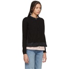Moncler Black Hem Detail Zip-Up Sweater