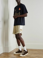 Rhude - Moonlight Wide-Leg Logo-Print Shell Drawstring Shorts - Neutrals