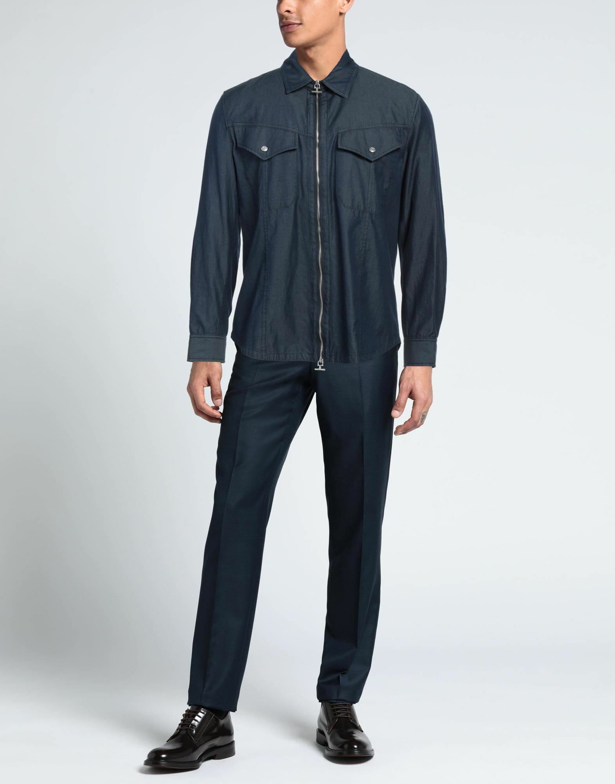 Ferragamo Mens Shirt in Navy