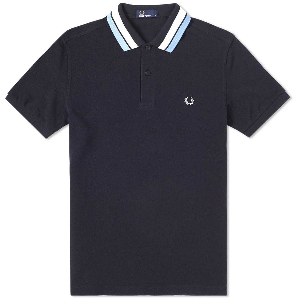 Fred Perry Bold Tipped Pique Polo Blue Fred Perry