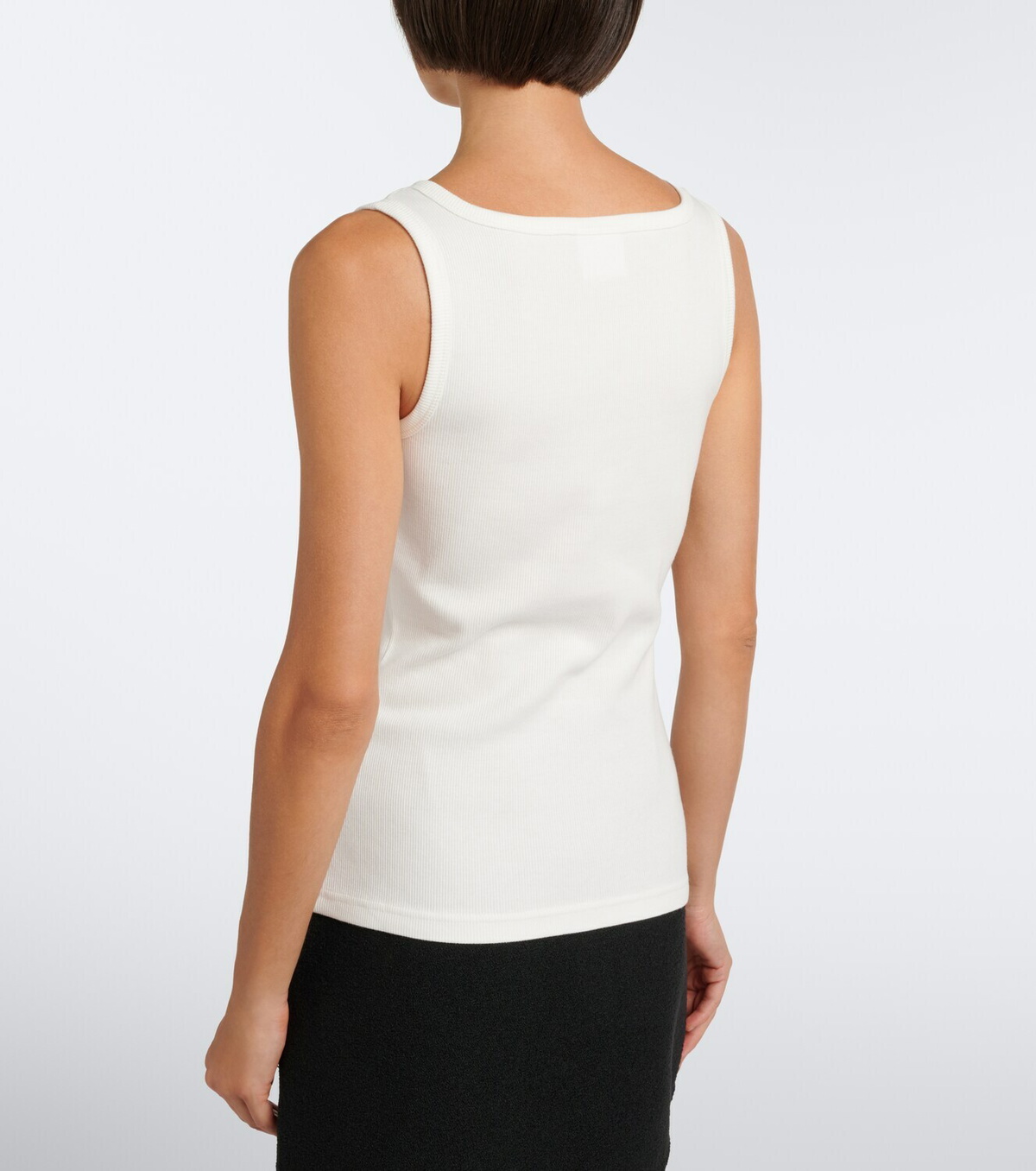 Courrèges Ribbed-knit cotton zip-up tank top