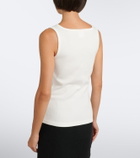 Courrèges Ribbed-knit cotton zip-up tank top