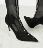 Jimmy Choo Psyche 95 mesh over-the-knee boots