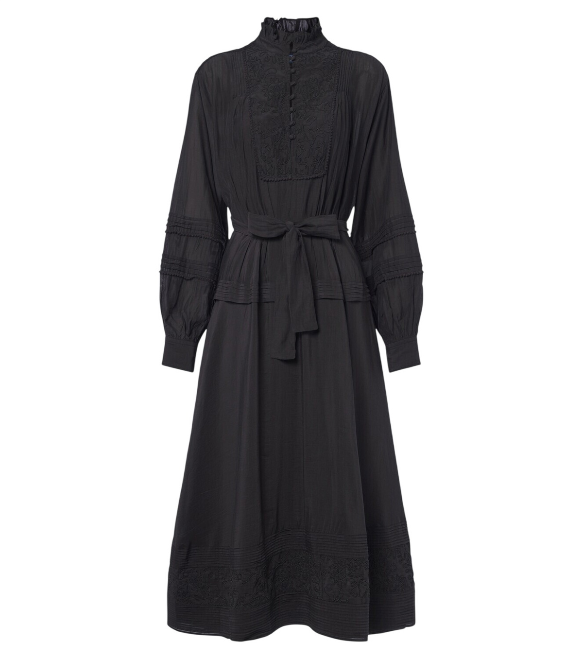 Sister Jane Ara Collar Cotton Midi Dress Black And White Sister Jane