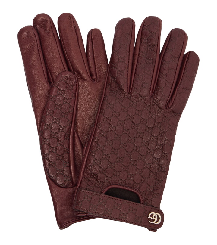 Photo: Gucci GG debossed leather gloves