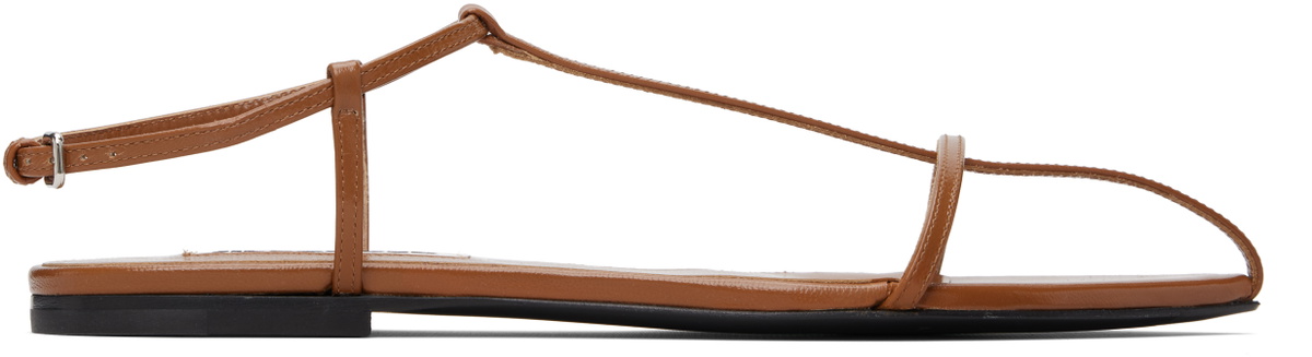 Jil Sander Brown Cage Flat Sandals