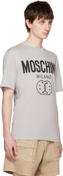 Moschino Gray Double Smiley T-Shirt