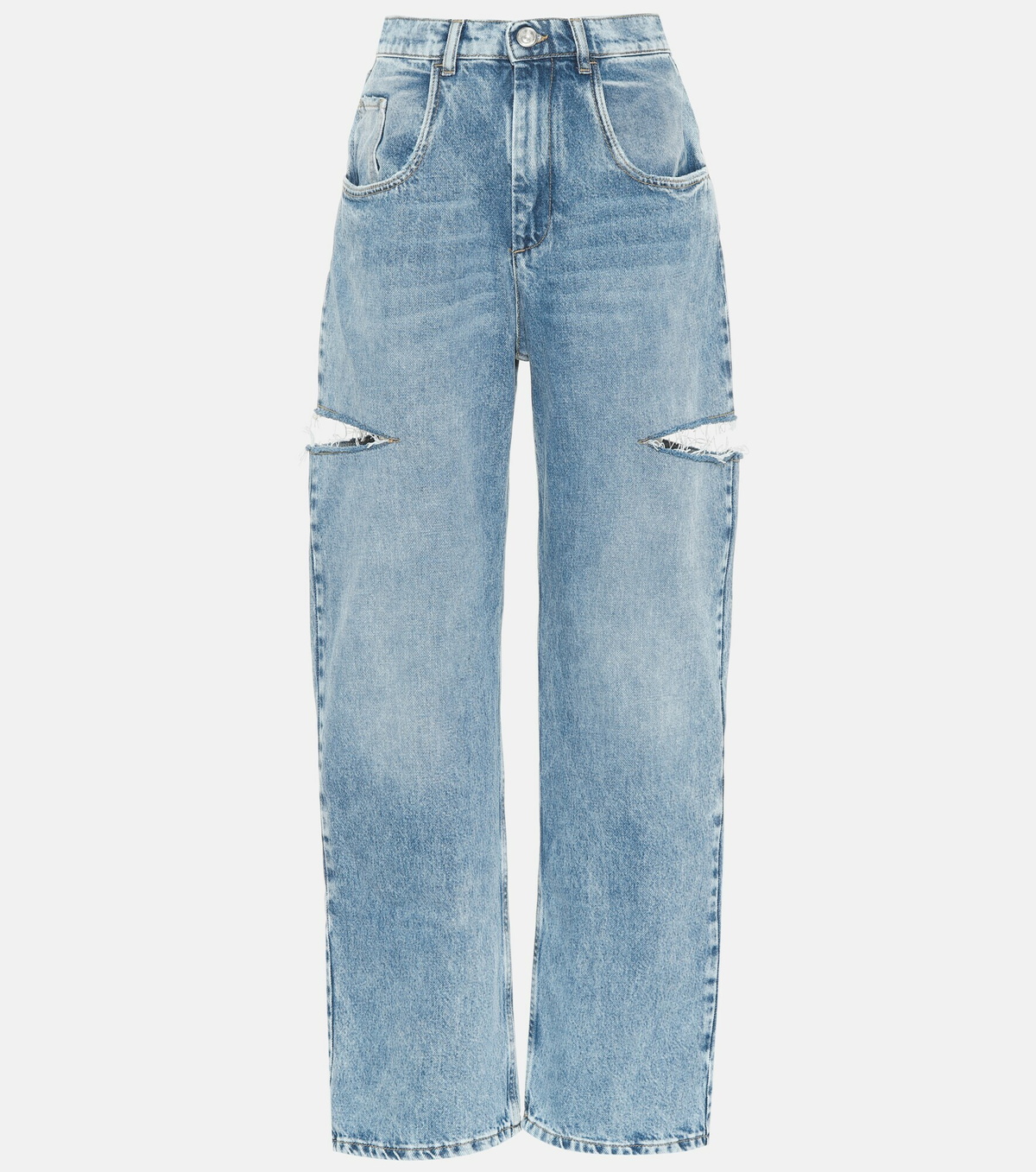 MM6 Maison Margiela Jean Droit à Effets Craquelés | Bleu | FR