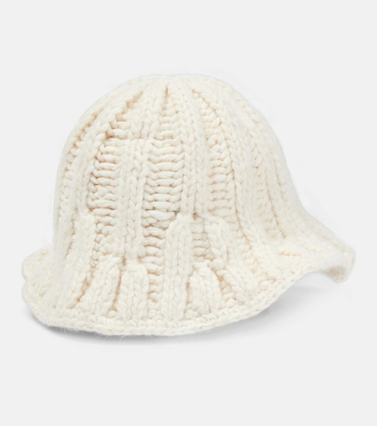 【MM6】KNIT BUCKET HAT Off-White Knit Bucket Hat by MM6 Maison Margiela on Sale
