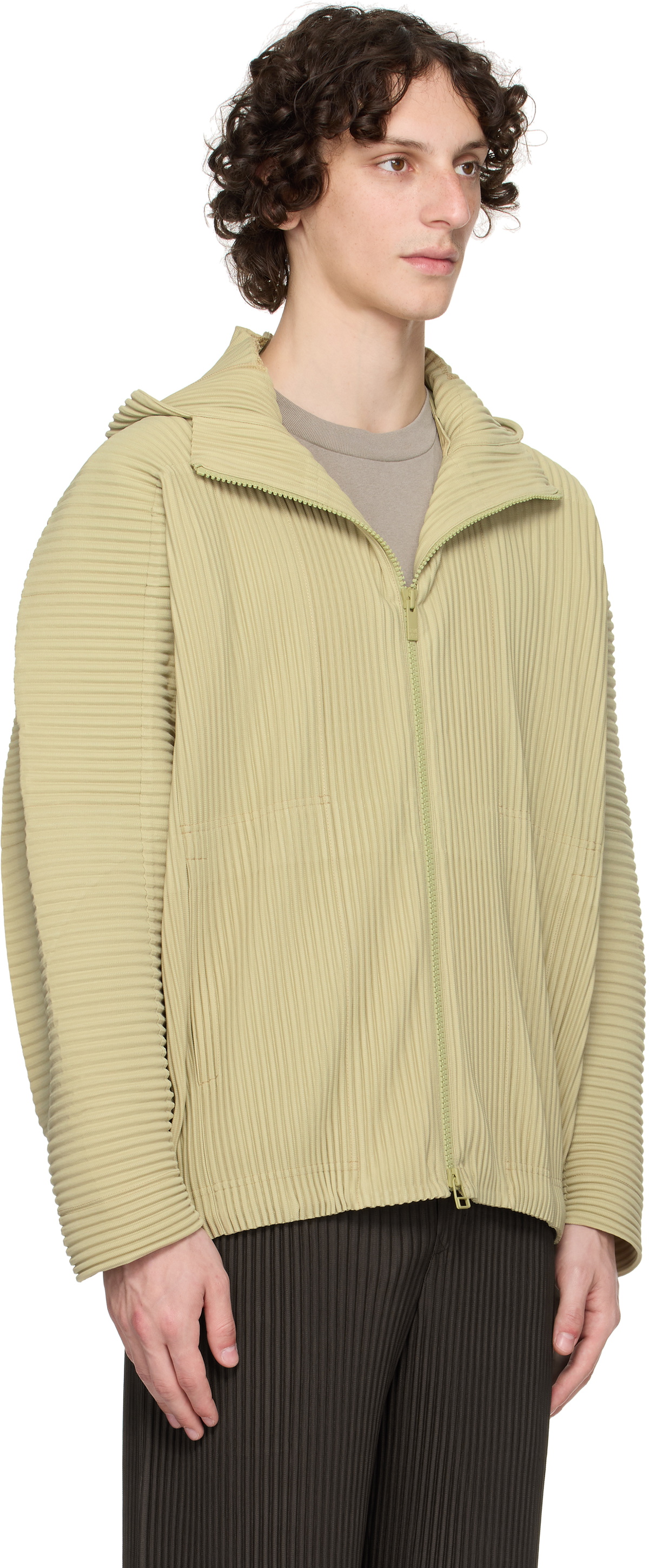 HOMME PLISSÉ ISSEY MIYAKE Green Monthly Color May Jacket Homme