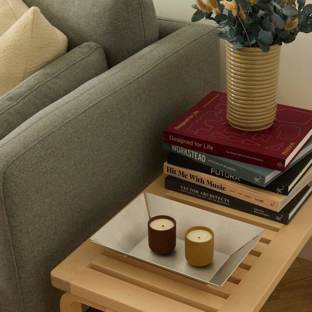 ferm LIVING Press High Tray in Aluminium 