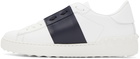 Valentino Garavani White & Navy Open Sneakers