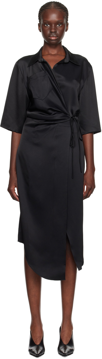 Nanushka Black Lais Midi Dress