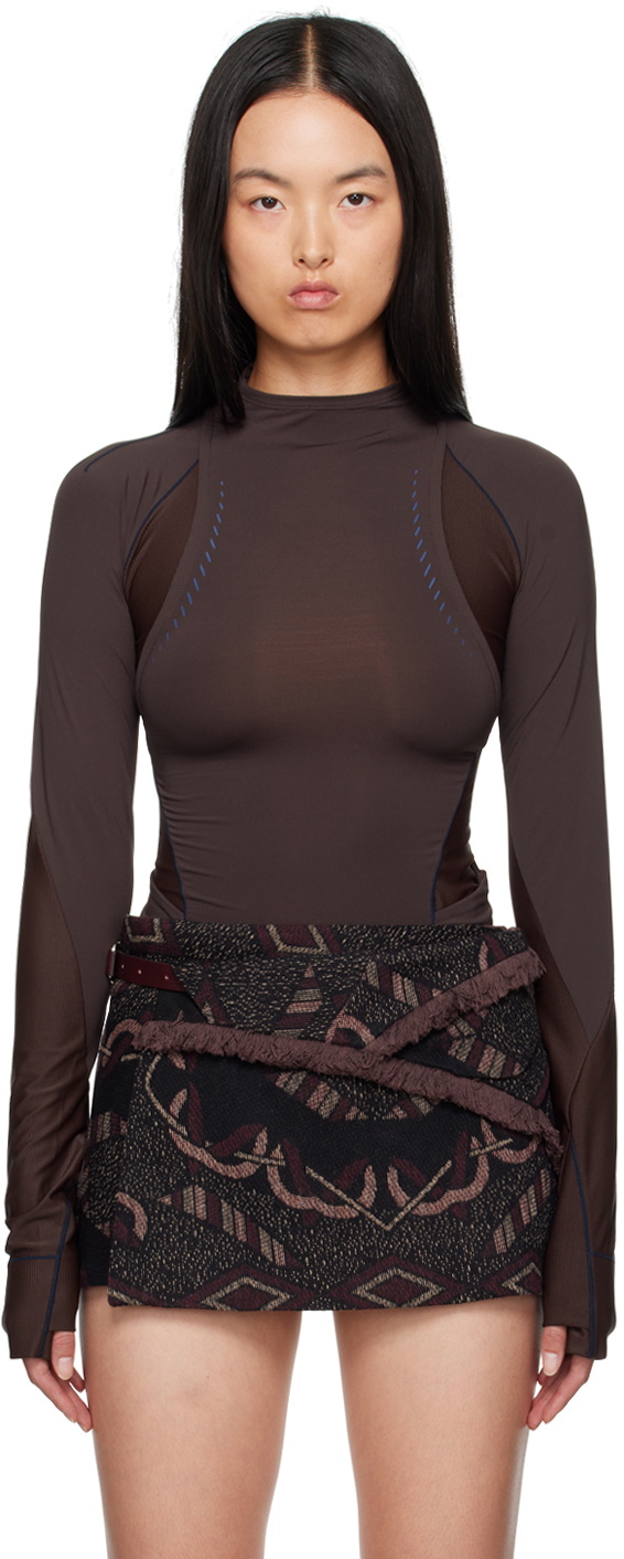 HYEIN SEO Brown Track Long Sleeve T-Shirt Hyein Seo