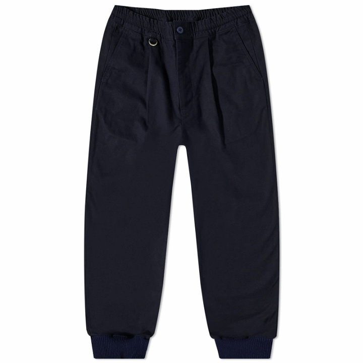 Photo: Uniform Experiment Men's Ribbed Wide Easy Pant in Navy