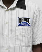 Rhude Twill Stripe Mechanic Shirt White - Mens - Shortsleeves