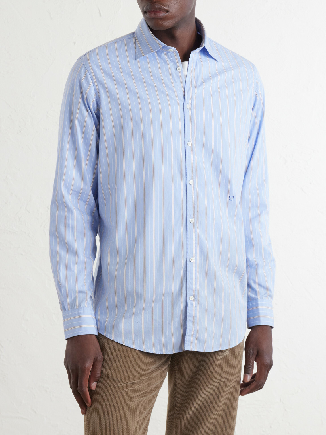 Massimo Alba - Genova Striped Cotton-Poplin Shirt - Blue
