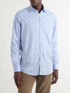 Massimo Alba - Genova Striped Cotton-Poplin Shirt - Blue