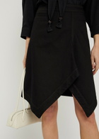 Lemaire Asymmetric Denim Mini Skirt Black