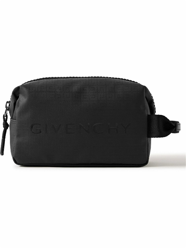 Photo: Givenchy - G-Zip Logo-Print Webbing-Trimmed Coated-Nylon Jacquard Wash Bag