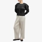 Pleats Please Issey Miyake Women's Long Sleeve Pleats Zip Top in Black