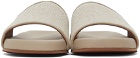 Loro Piana Beige Linen Sea-Slide Walk Sandals