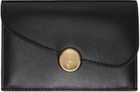 Ferragamo Black Asymmetrical Flap Credit Card Holder