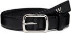 WOOYOUNGMI Black Small Logo Leather Belt