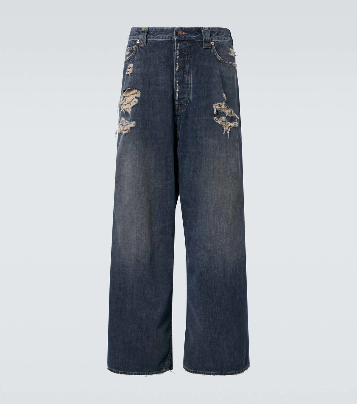 パンツ BALENCIAGA DISTRESSED WIDE LEG JEANS Balenciaga Distressed mid-rise wide-leg jeans Balenciaga