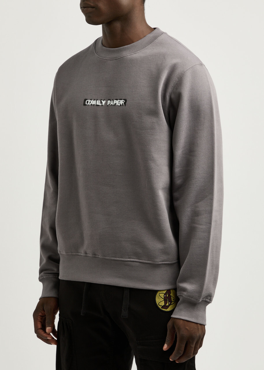 Daily Paper Click Logo Cotton Sweatshirt Grey