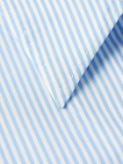 SECOND / LAYER - Striped Cotton-Blend Poplin Shirt - Blue