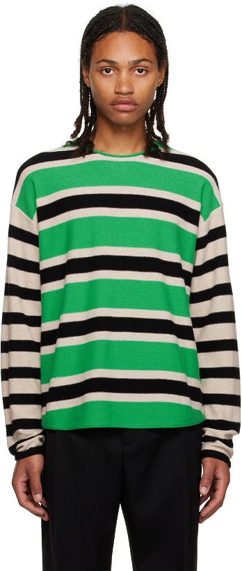 Photo: Guest In Residence Black & Green Striped Sweater