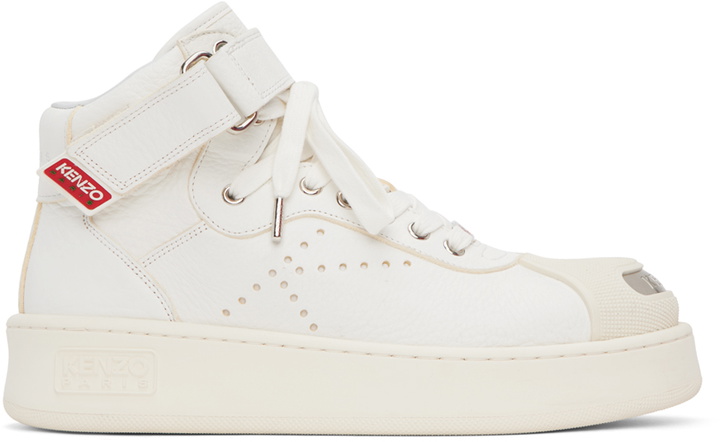 Photo: Kenzo White Kenzo Paris Hoops Sneakers