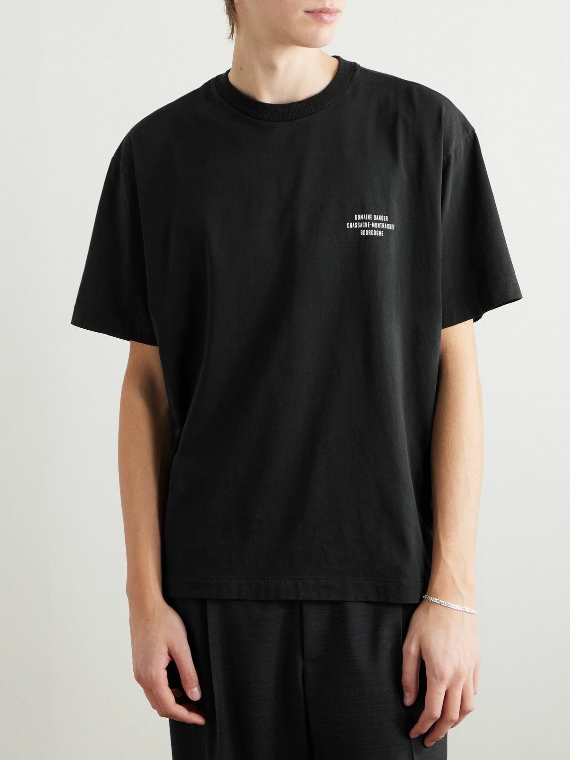SSAM - Andy Printed Organic Cotton-Jersey T-Shirt - Black