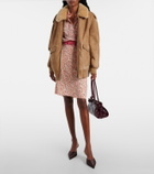 Prada Shearling-trimmed suede jacket