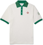 Casablanca - Laurel Logo-Appliquéd Cotton-Piqué Polo Shirt - White