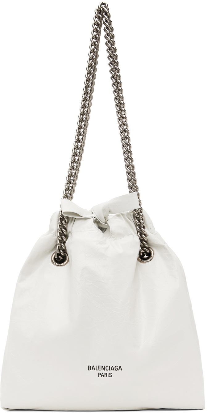 Balenciaga White Small Crush Tote Balenciaga