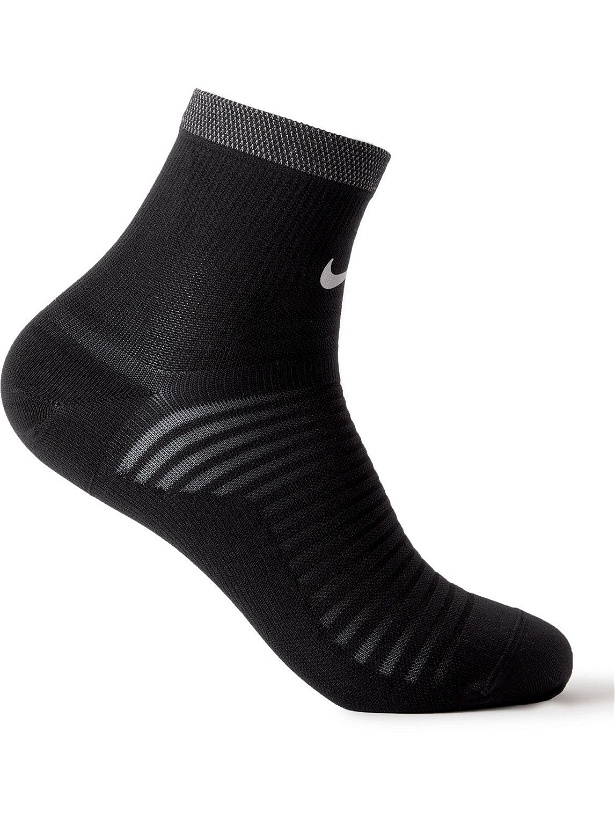 Photo: Nike Running - Spark Lightweight Stretch-Knit Socks - Black - US 8