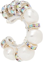 Pearl Octopuss.y Silver & White Pearl Diamond Single Ear Cuff